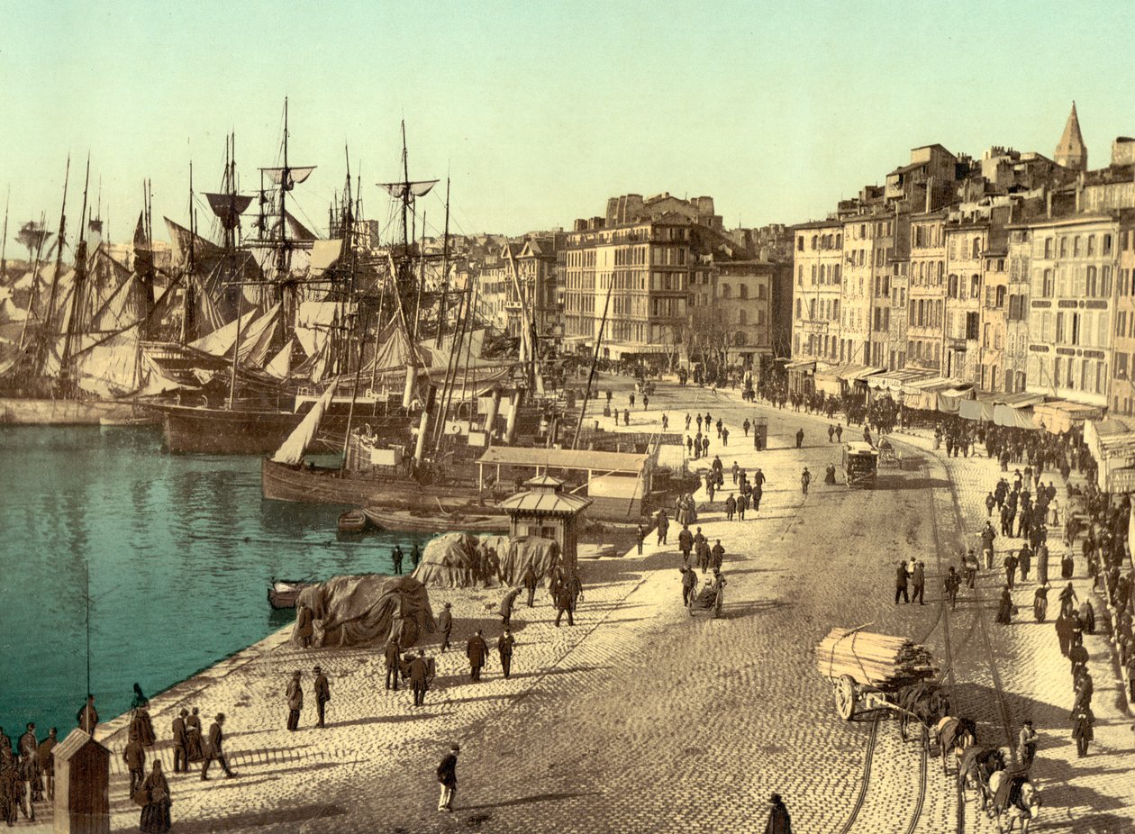 Old Harbor (Vieux-Port), Marseille, France, c.1890-1900 by Detroit Publishing Co.
