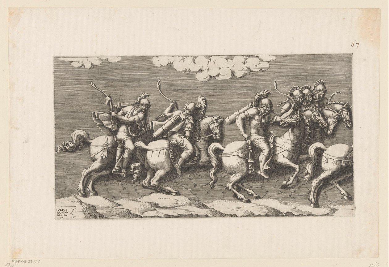 Procession of Armed Riders (left part) by Diana Mantuana