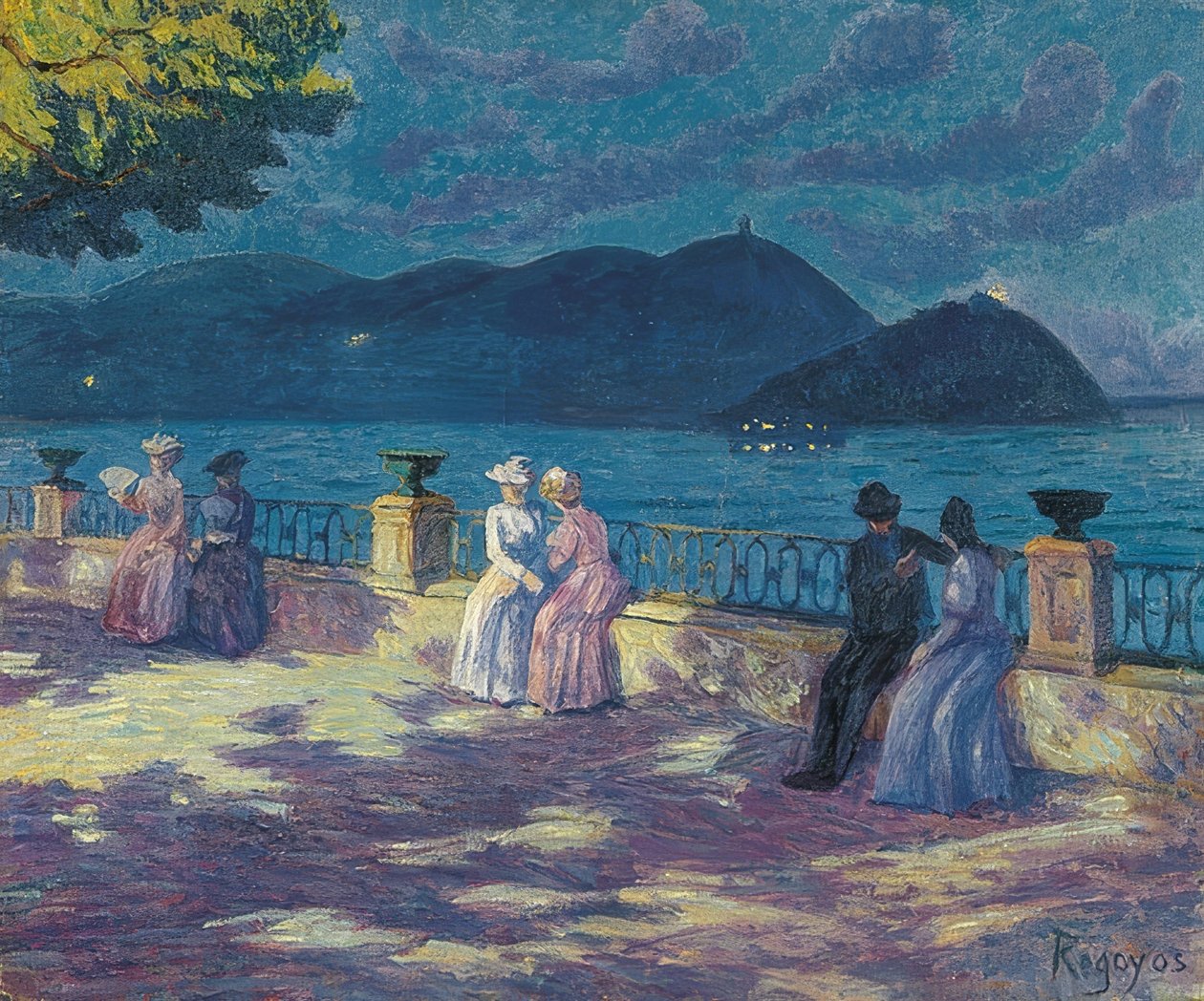 La Concha, Nocturne. Around 1906 by Diario or Dario de Regoyos y Valdes