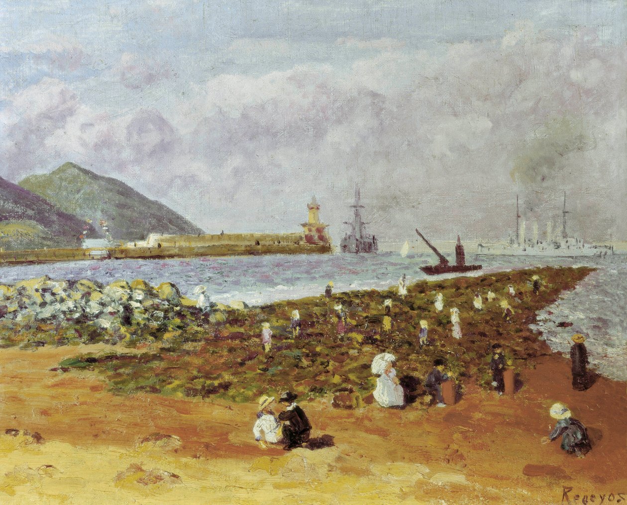 The Breakwater by Diario or Dario de Regoyos y Valdes