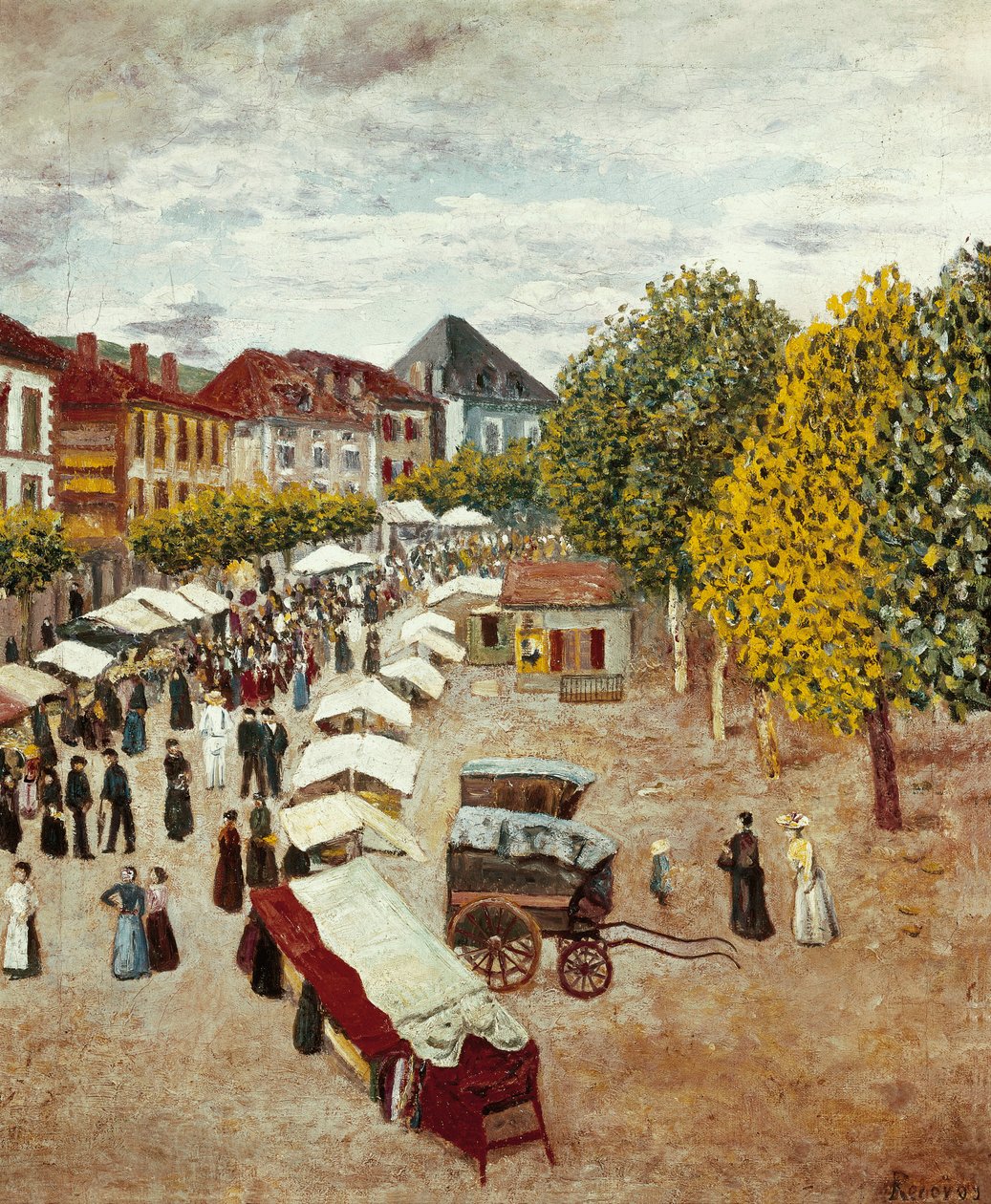 The March of Dax in the Landes, Painting by Dario de Regoyos y Valdes by Diario or Dario de Regoyos y Valdes