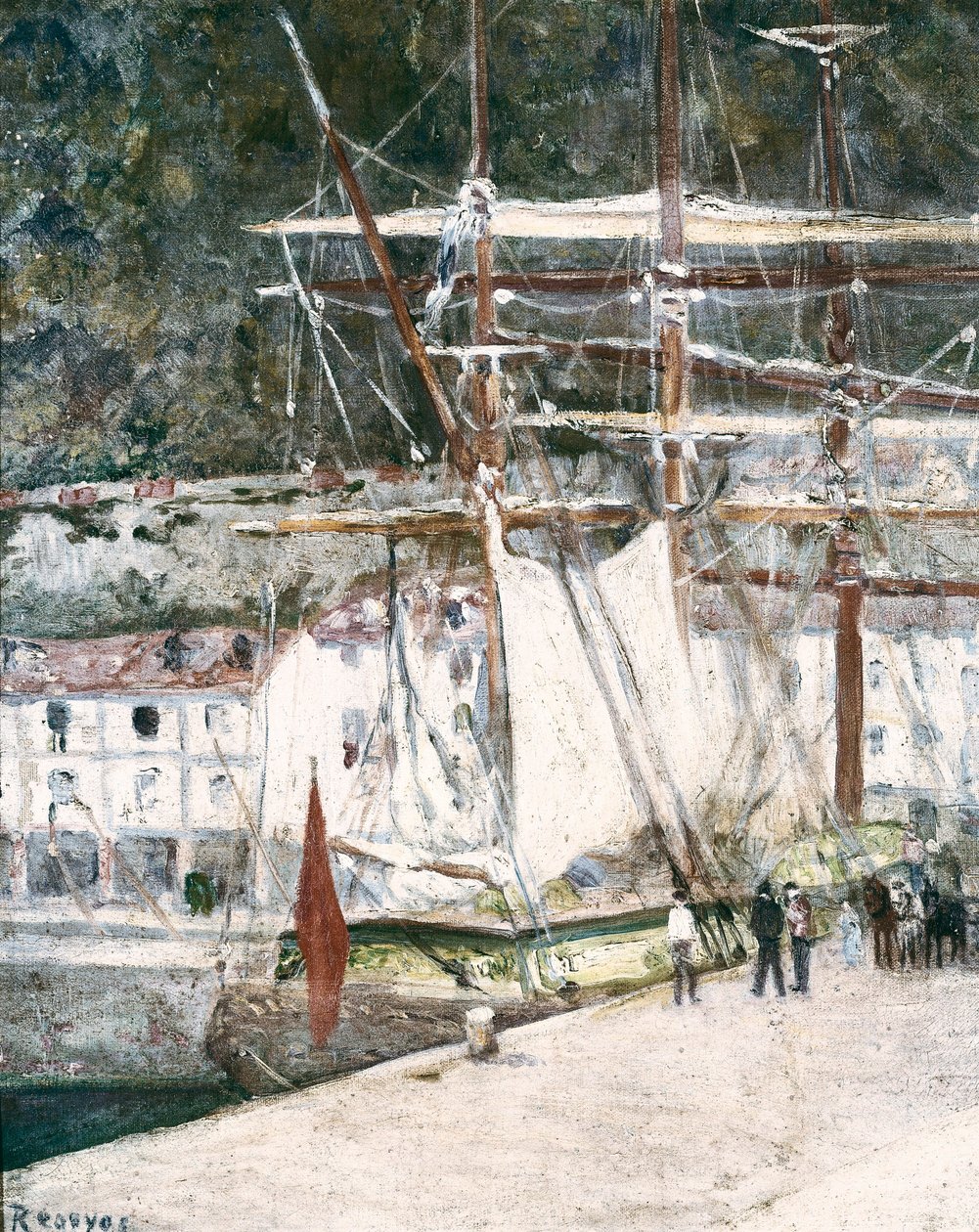 View of the port of San Sebastian in Spain by Diario or Dario de Regoyos y Valdes