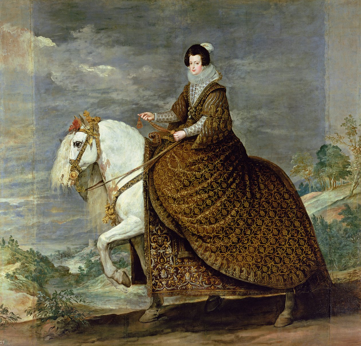 Equestrian portrait of Elisabeth de France, wife of Philip IV of Spain by Diego Velázquez