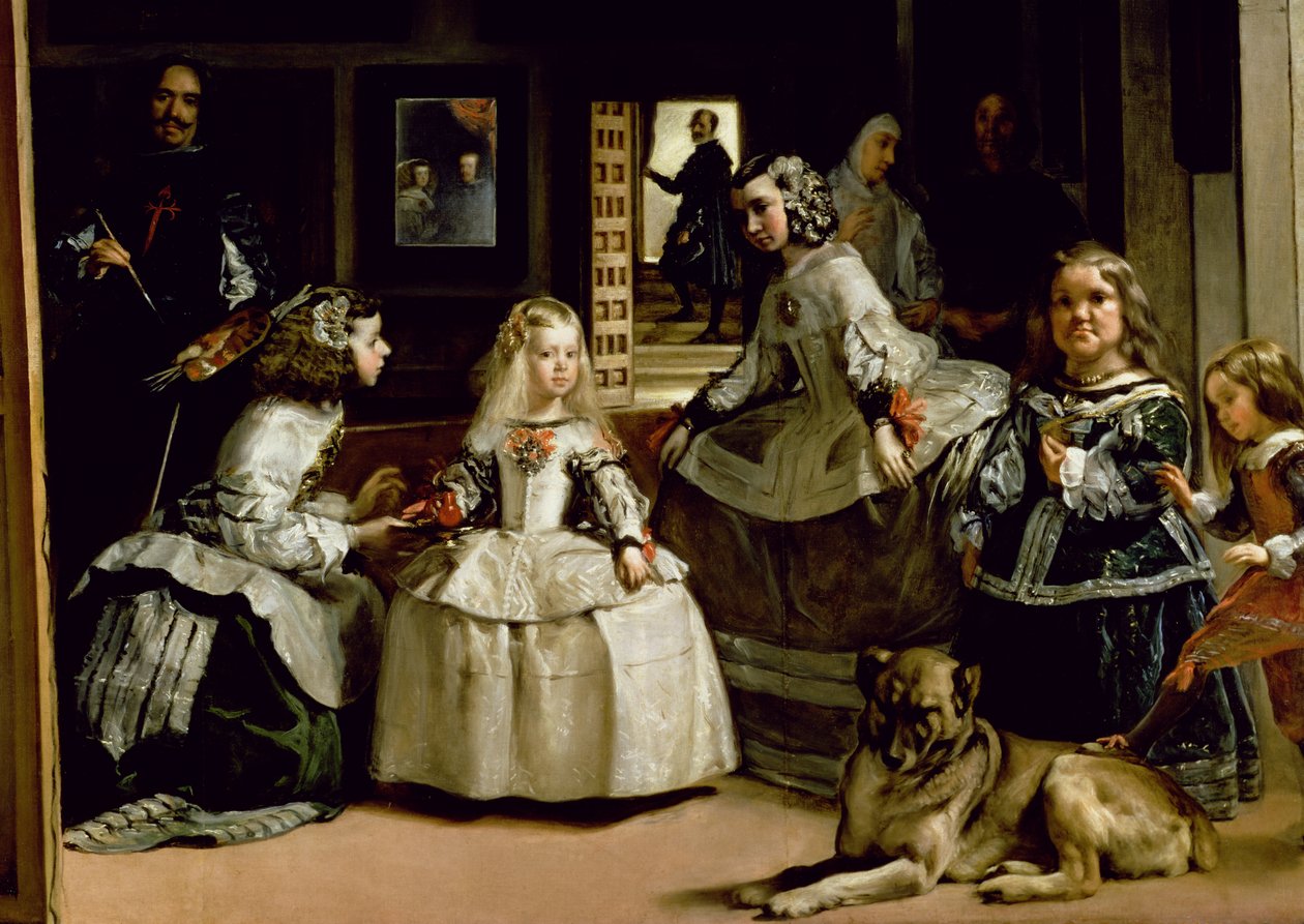 Las Meninas, detail of the lower half depicting the family of Philip IV of Spain, 1656 (detail) by Diego Velázquez