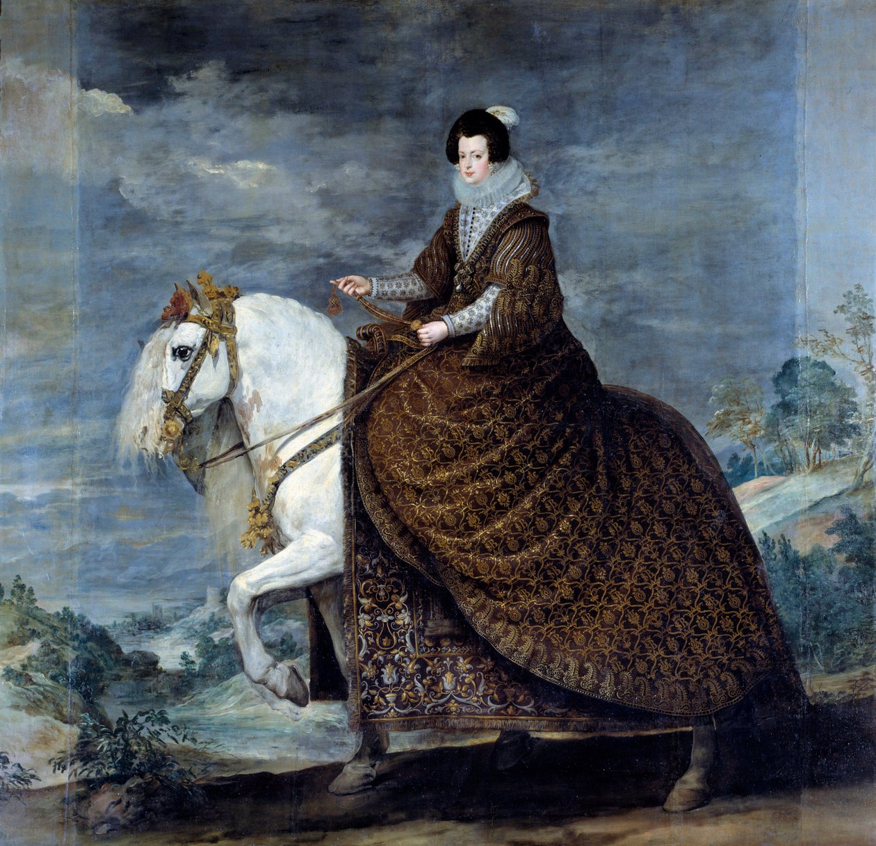 Equestrian portrait of Elisabeth of France or Isabelle of Bourbon by Diego Velázquez