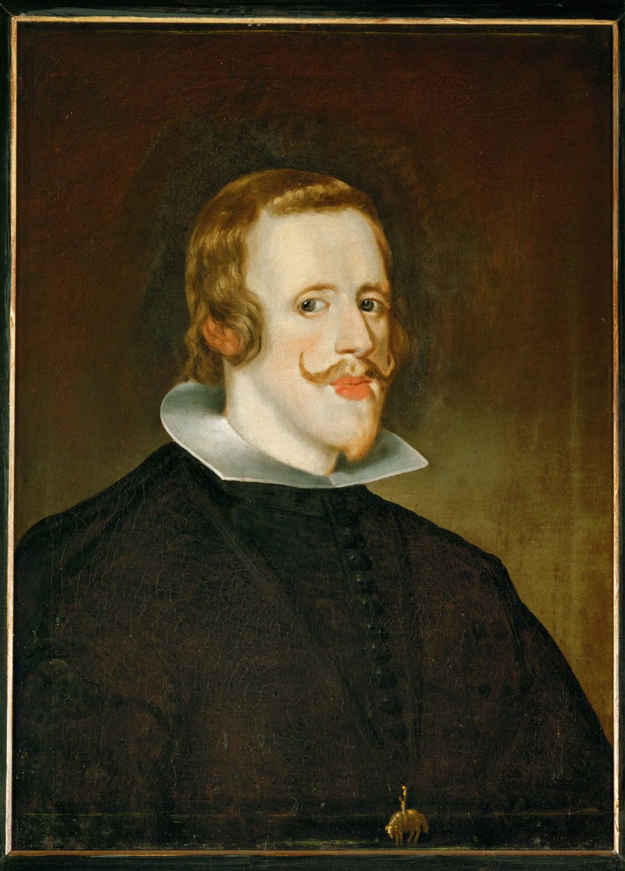 King Philip IV of Spain in a Black Costume with the Small White Collar Which He Introduced Instead of the Large Ruffs by Diego Rodriguez de Silva y Velazquez