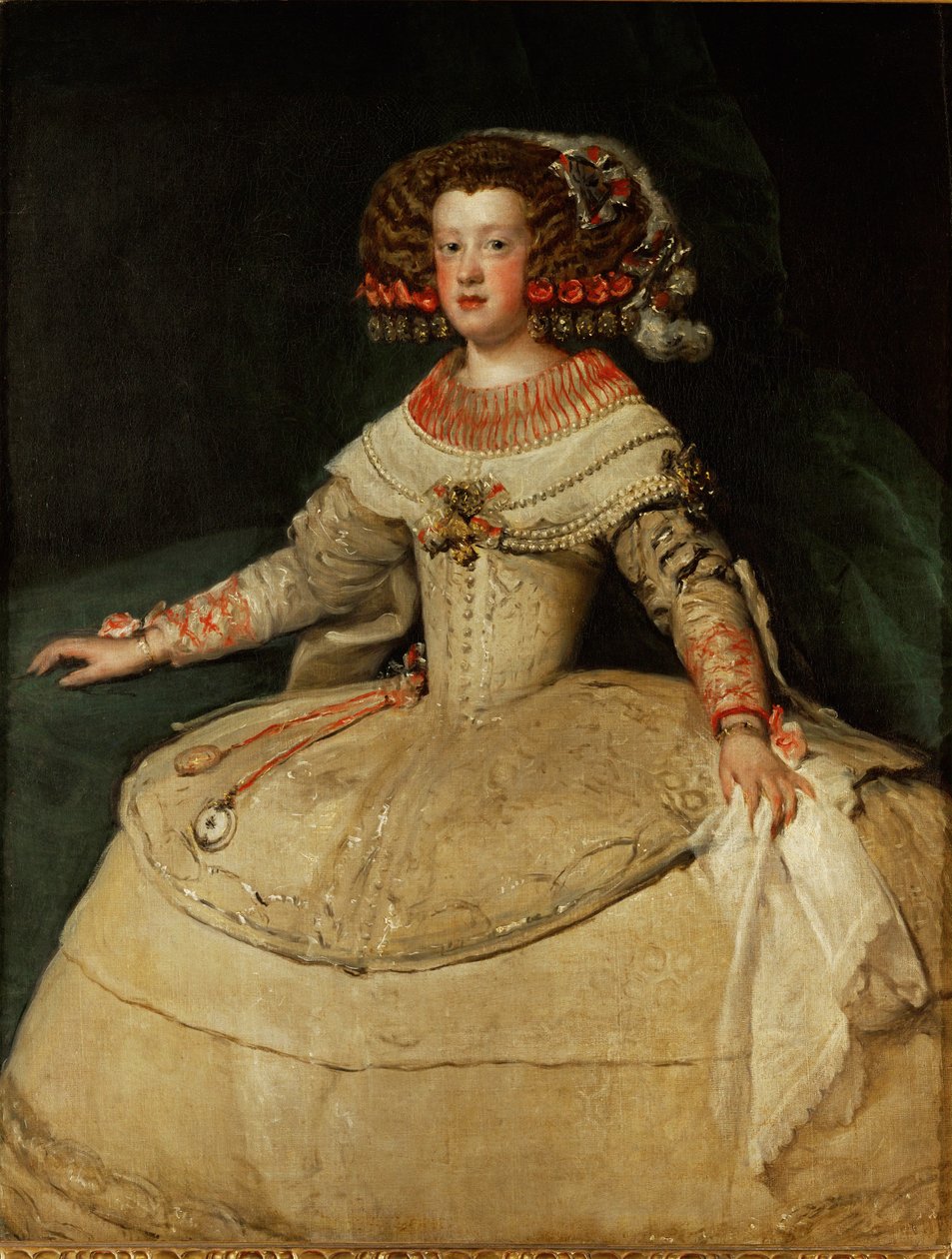 Maria Teresa, Infanta, daughter of King Philip IV of Spain and his wife Isabella, married Louis XIV of France by Diego Rodriguez de Silva y Velazquez