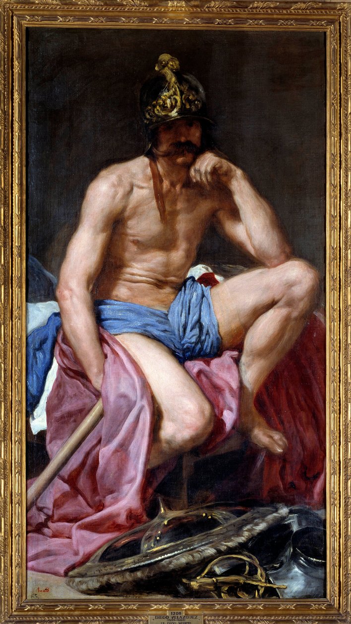 The god of war Mars. Painting by Diego Rodriguez de Silva y Velasquez (1599-1660) by Diego Velázquez