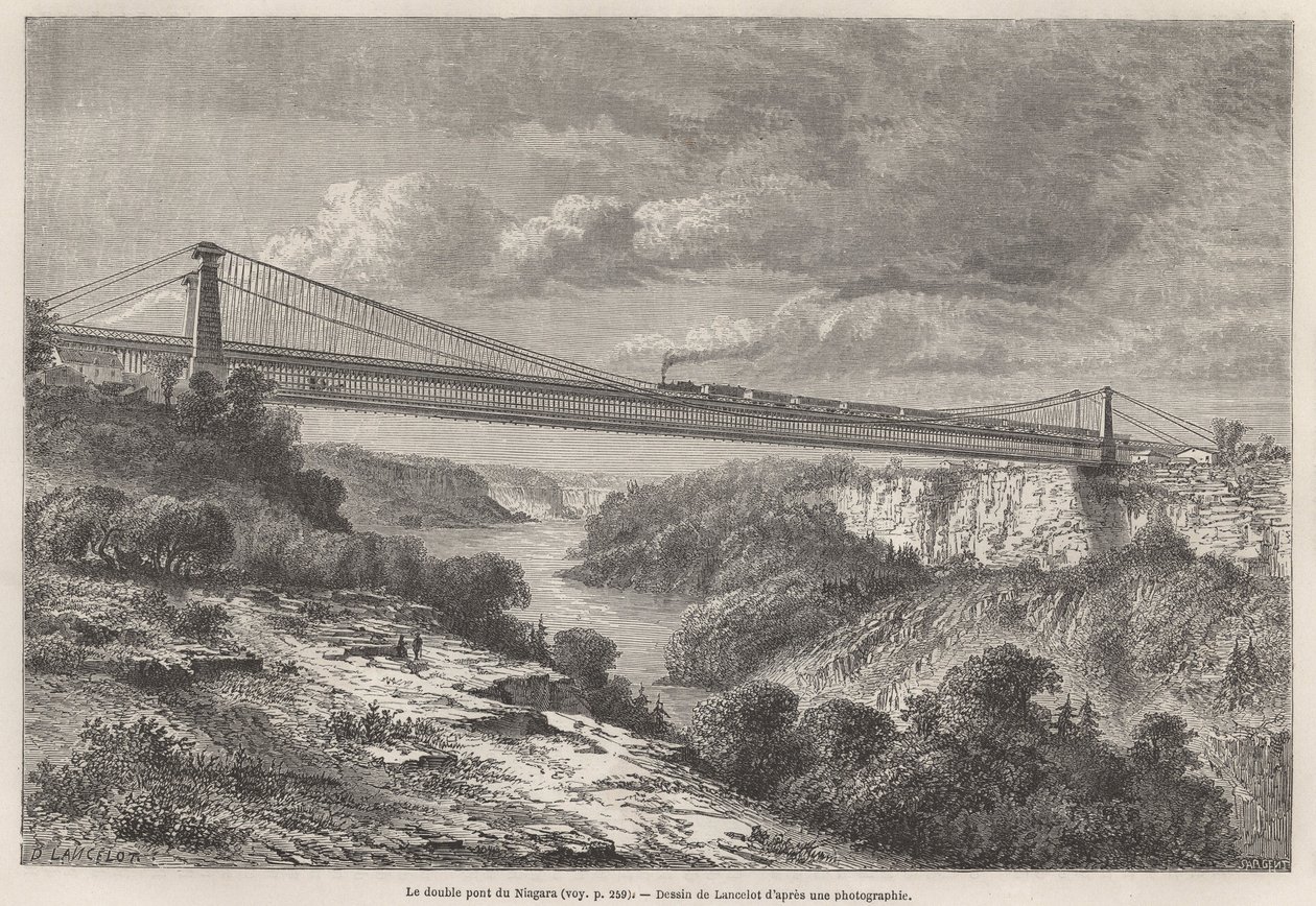The Niagara Double Bridge by Dieudonne Auguste Lancelot