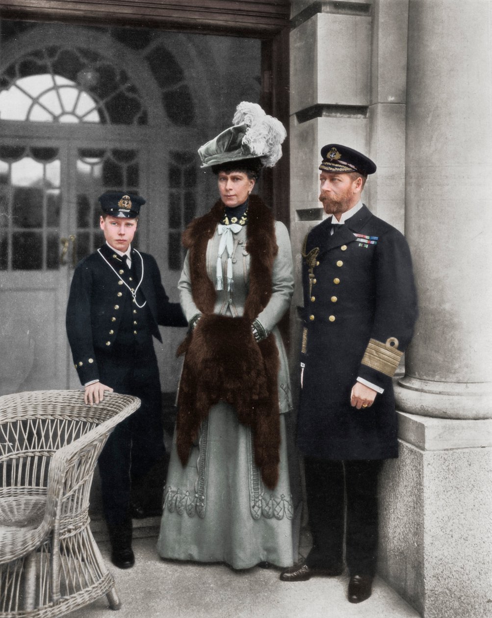 Our Sailor King, His Consort, and the Sailor Heir to the Throne, 1910 by Dinham