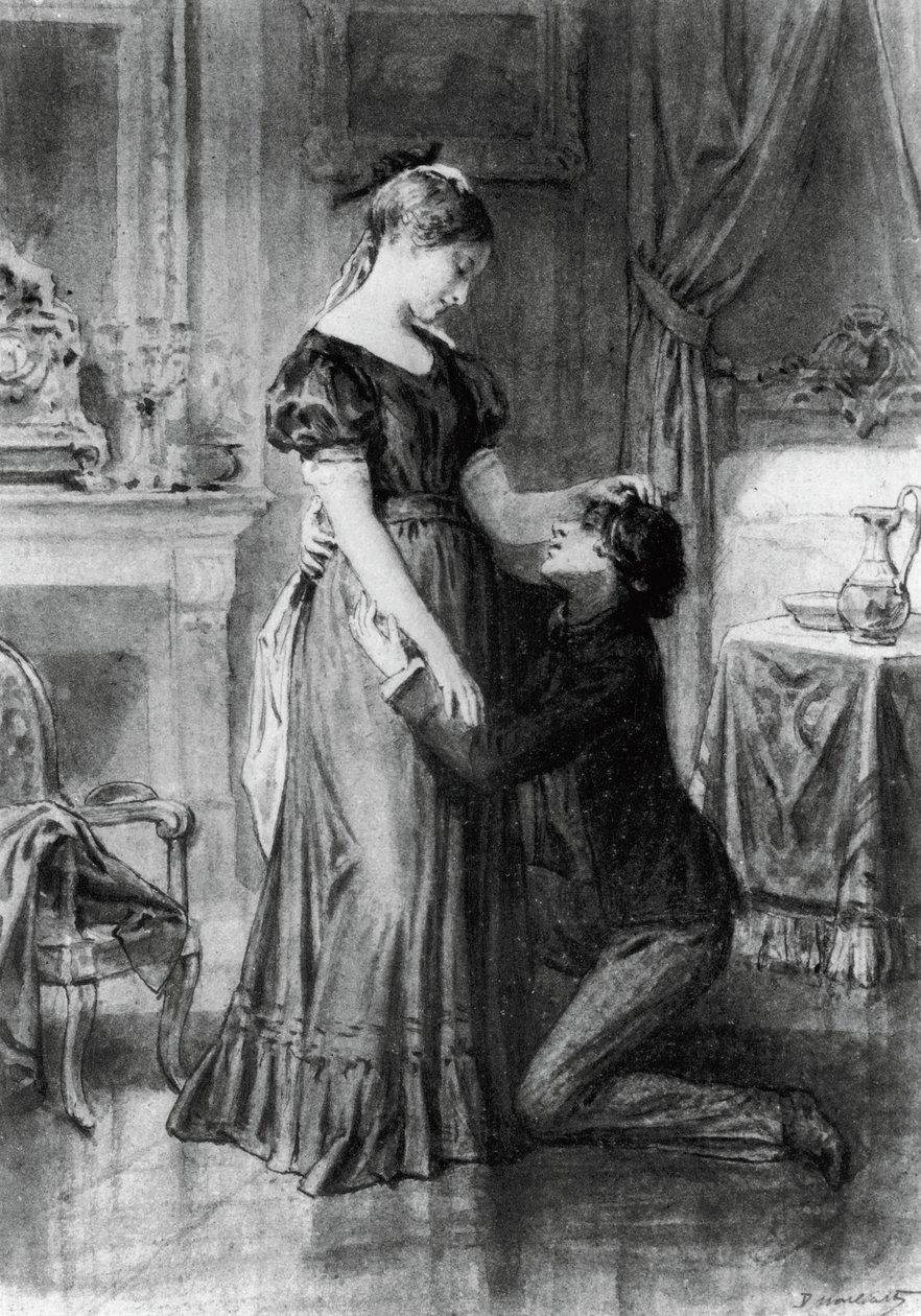 Illustration for Confession of Child Of Century, novel by Alfred de Musset by Diogene Ulysse Napoleon Maillart