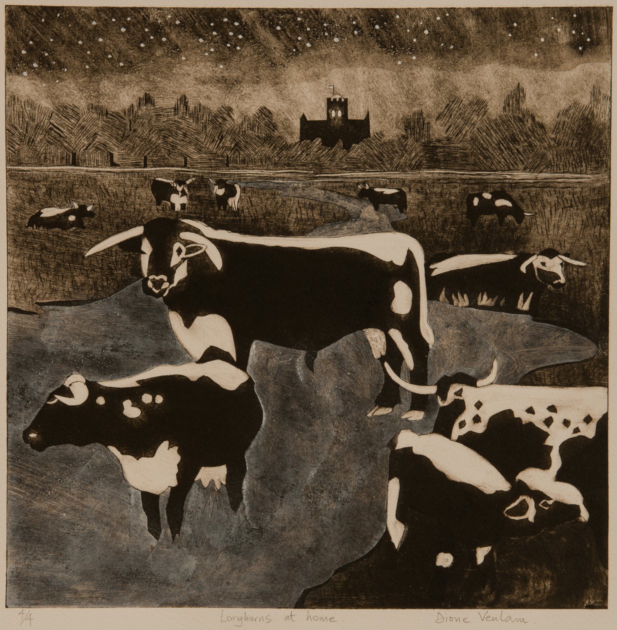 Longhorns at Home, 2017 by Dione Verulam