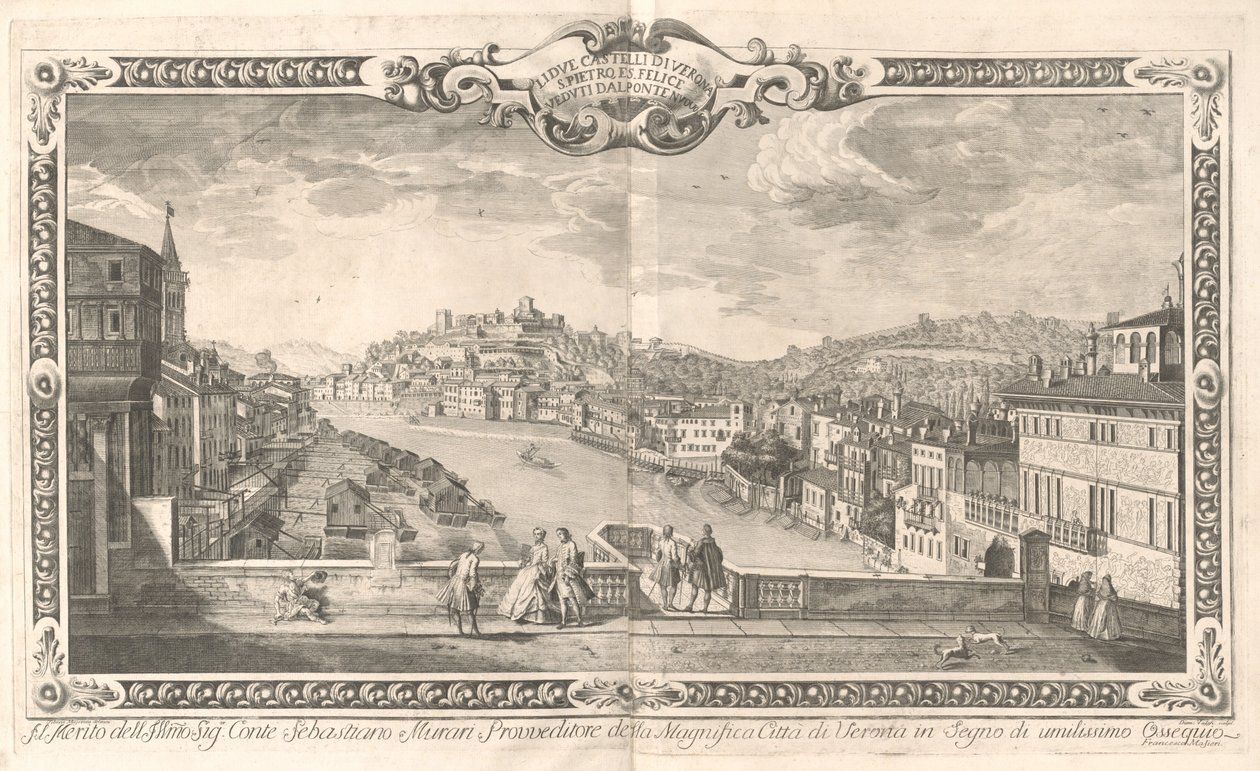 Views of Verona by Dionigi Valesio and Giovanni Antonio Urbani, after Tiberio Majeroni
