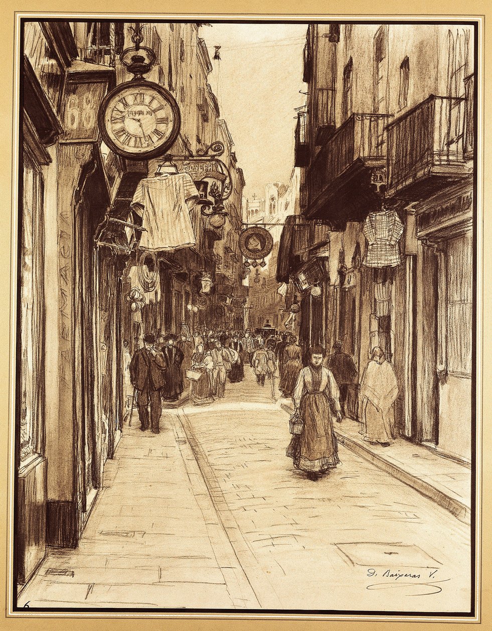 Plateria Street Towards Angels Square, Barcelona by Dionisio Baixeras Verdaguer