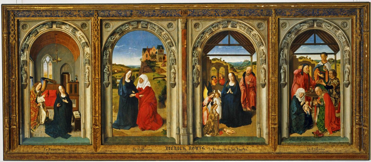 The Annunciation - The Visitation, Saint Mary Visits Saint Elisabeth - The Adoration of the Angels - The Adoration of the Magi by Dirck Bouts