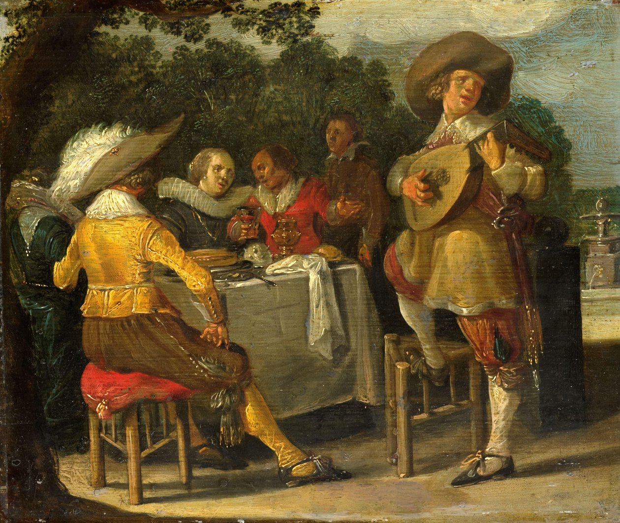 An Outdoor Party by Dirck Hals (attributed to)