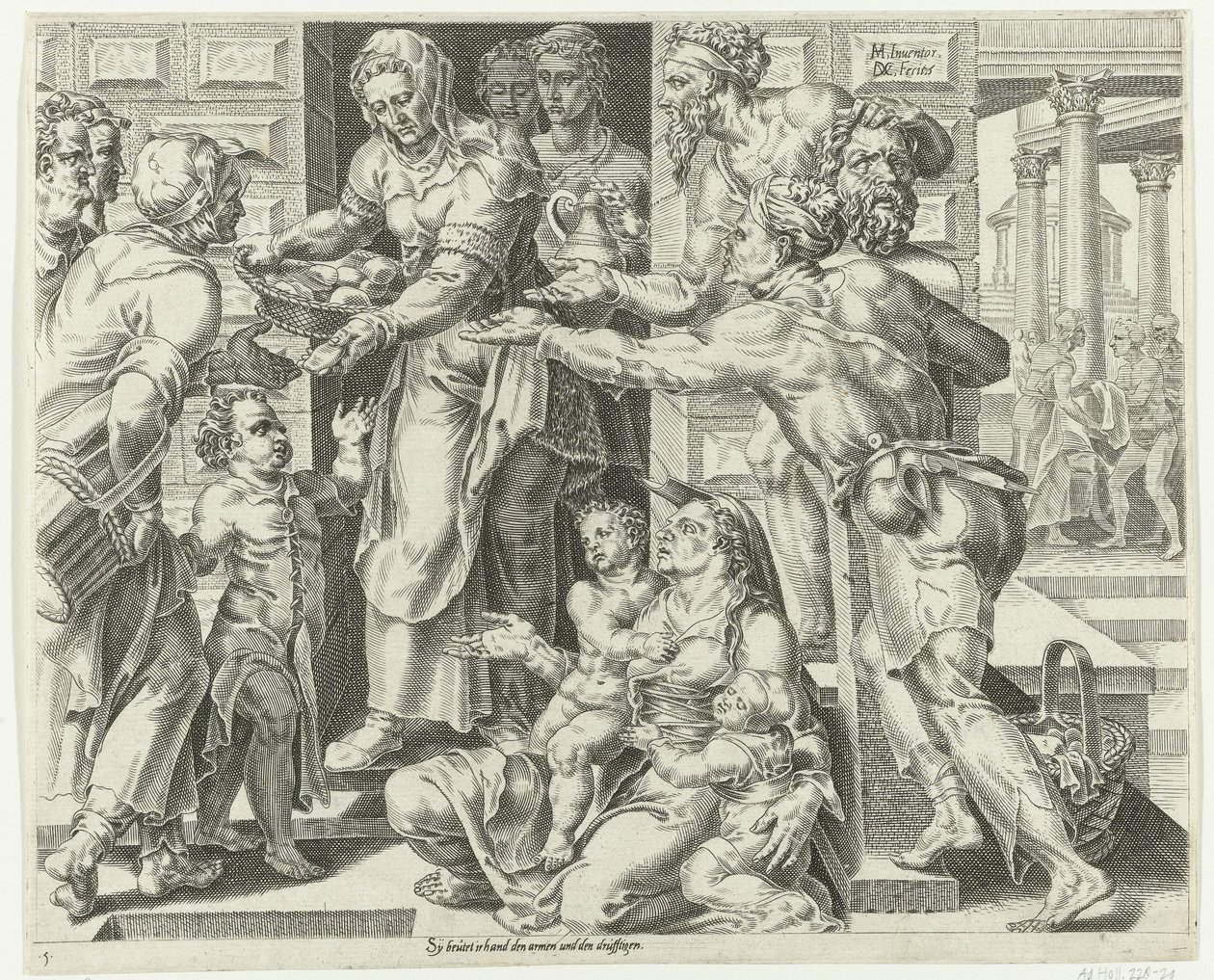 The Virtuous Woman Practices Charity by Dirck Volckertsz. Coornhert