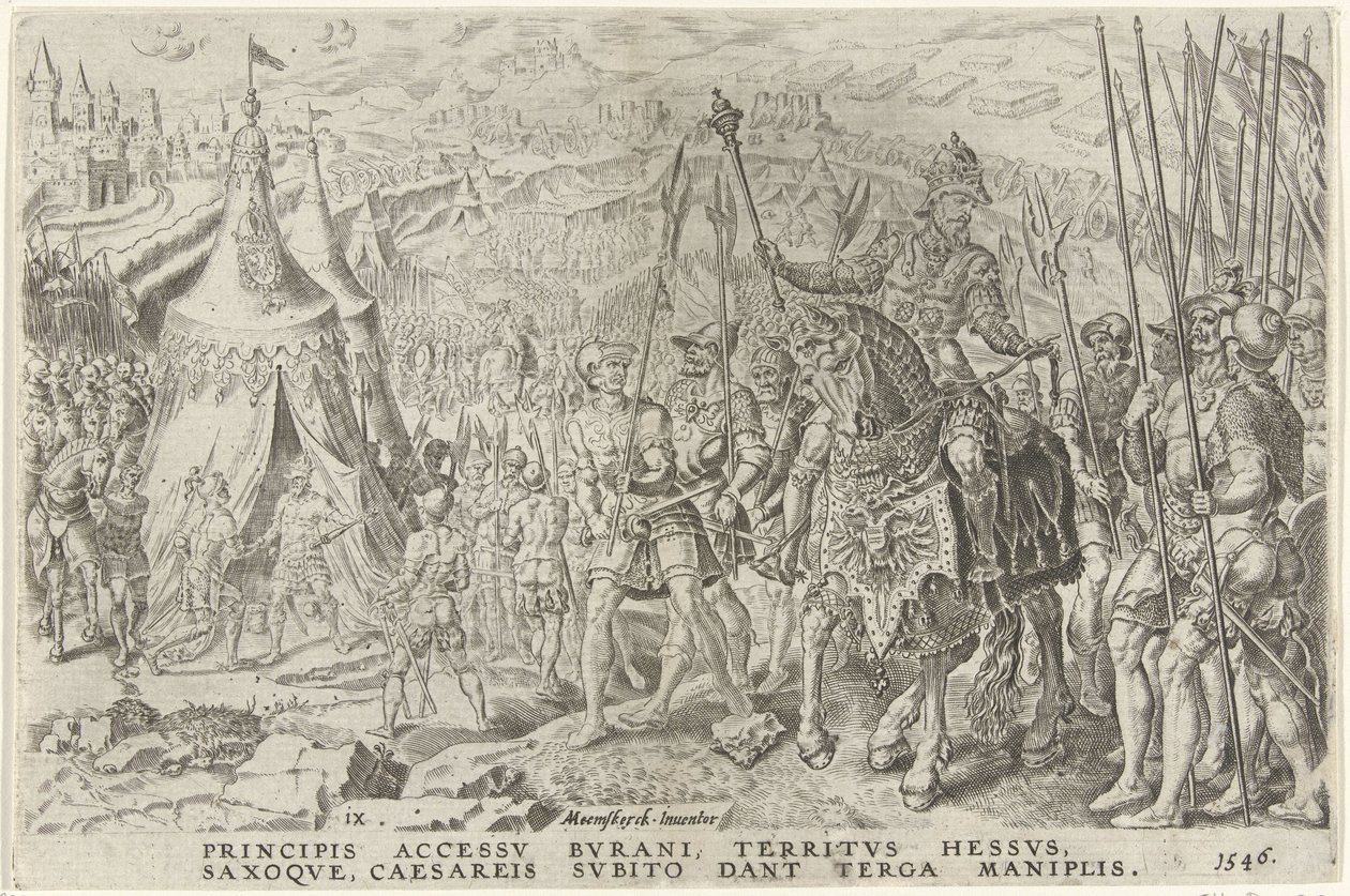 Imperial Camp at Ingolstadt, 1546, Victories of Charles V (series title) by Dirck Volckertsz. Coornhert