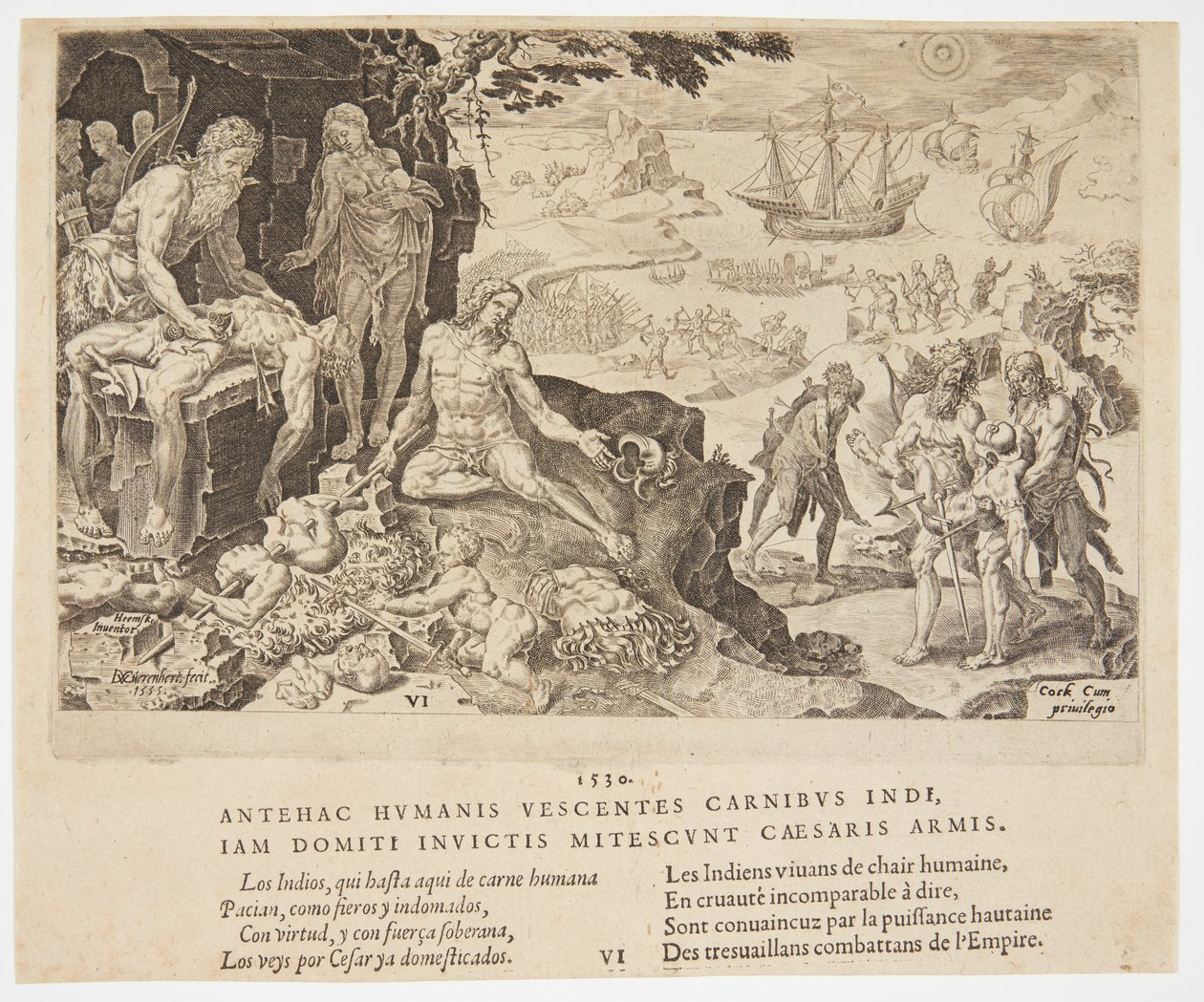 The Imperial Troops Bringing Civilization to the Indians by Dirck Volckertsz. Coornhert