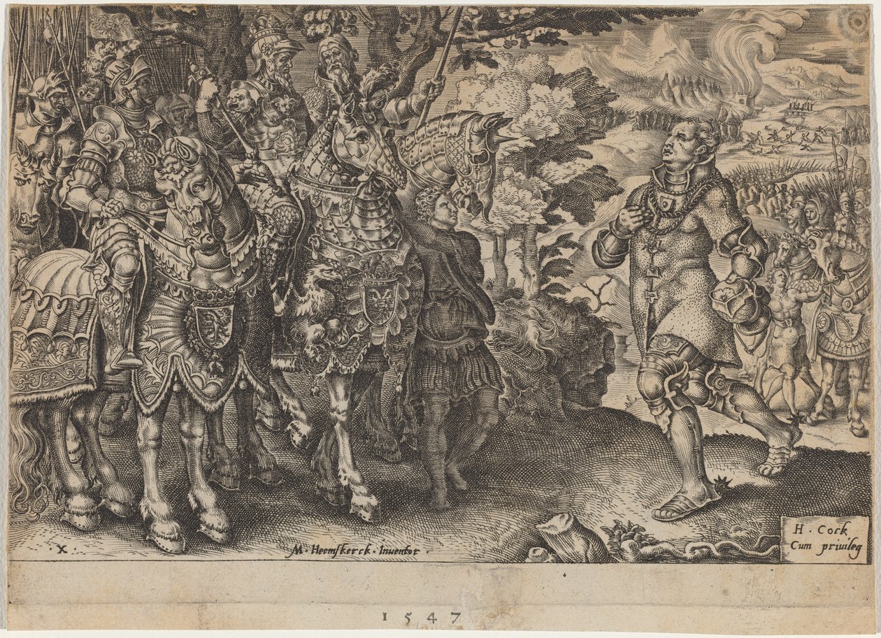 The Surrender of John Frederick, Elector of Saxony, After the Battle of Mühlberg by Dirck Volckertz Coornhert, after Maerten van Heemskerck