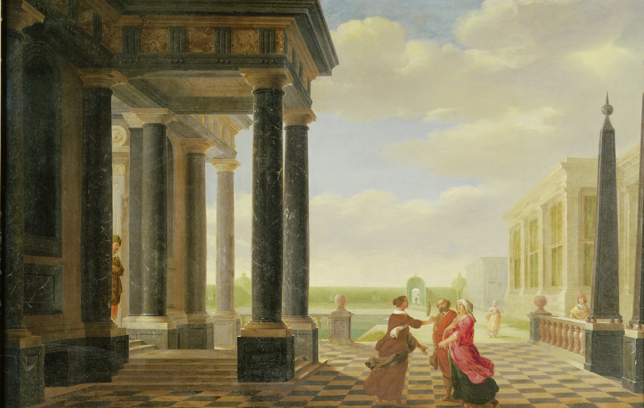 Figures in Conversation in a Classical Setting by Dirck van Delen