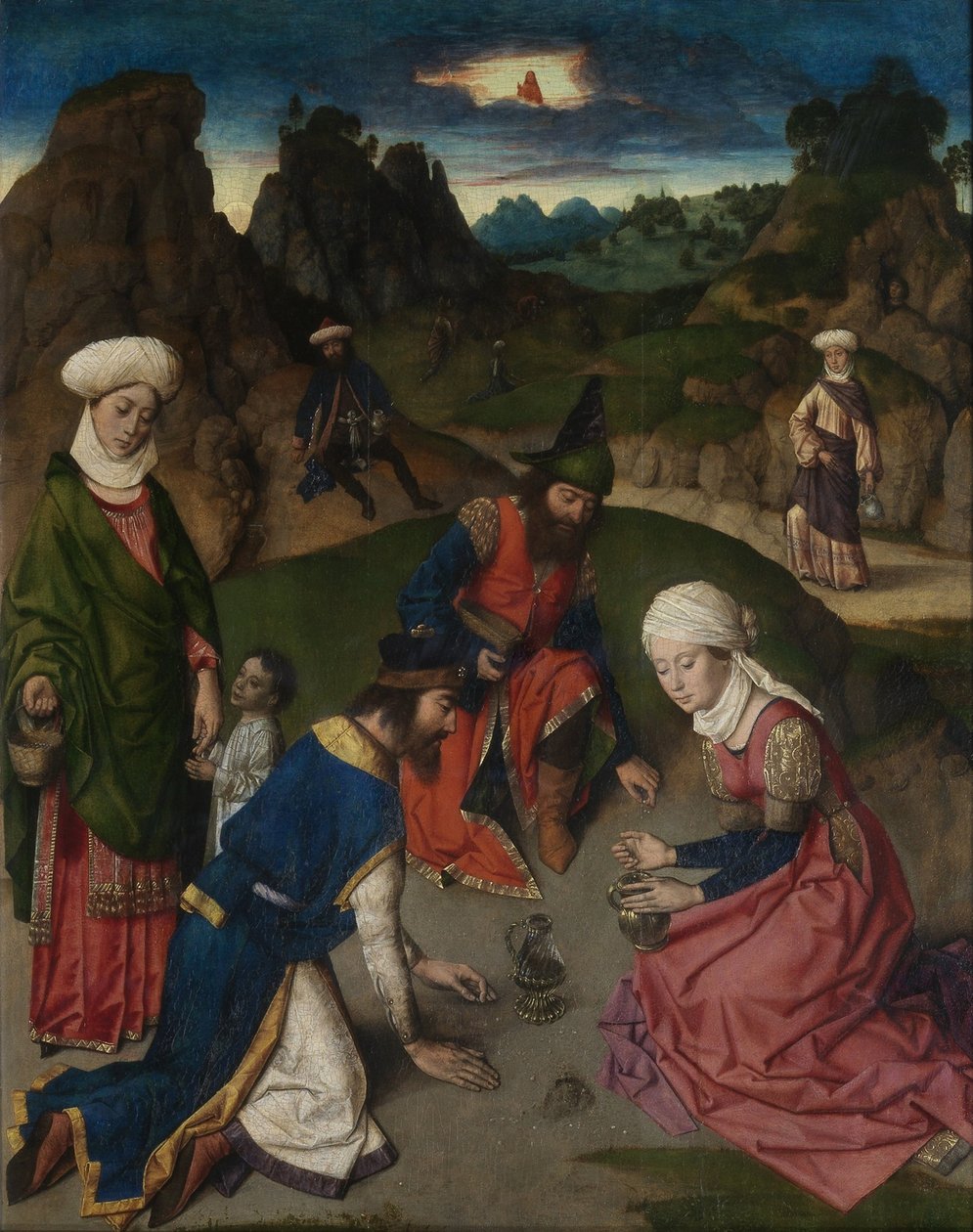 The Last Supper Altarpiece: The Gathering of Manna (right wing), 1464-1468 by Dirk Bouts