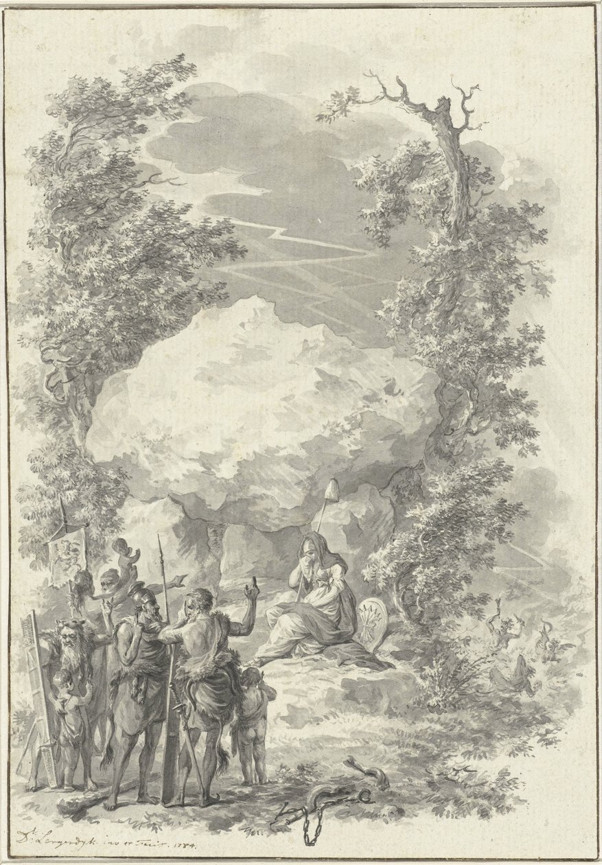 Allegory on the Death of Joan Derk van der Capellen tot den Pol, 1784 by Dirk Langendijk (signed by artist)