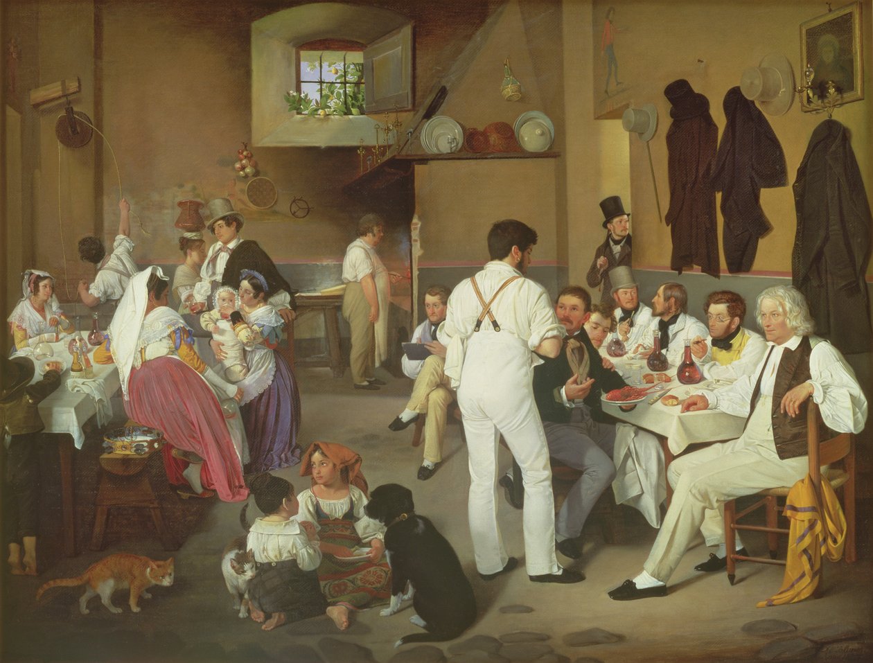 Danish artists at the Osteria la Gonsola, Rome, 1837 by Ditlev Conrad Blunck