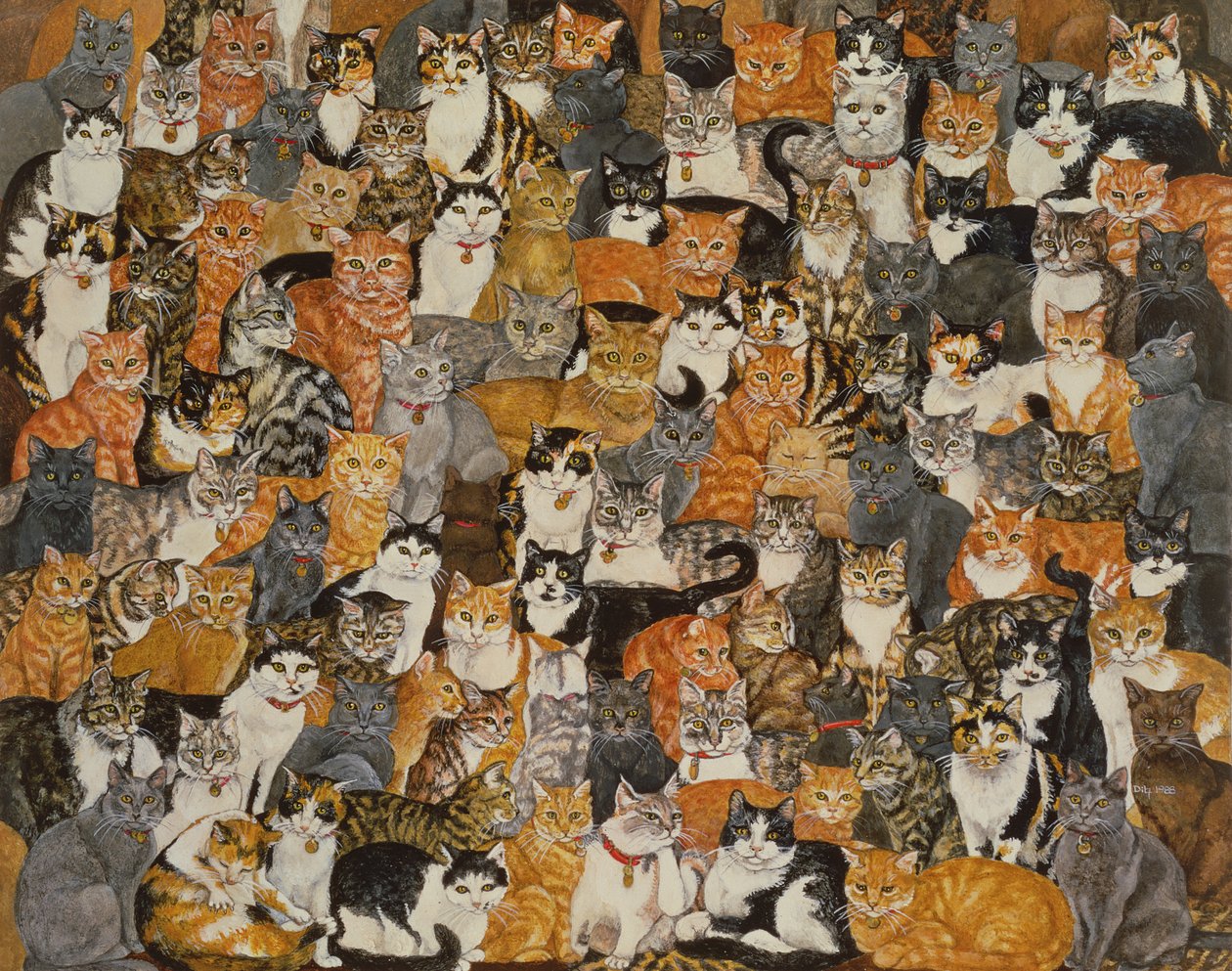 Double Cat-Spread by Ditz: Highest-quality art reproduction