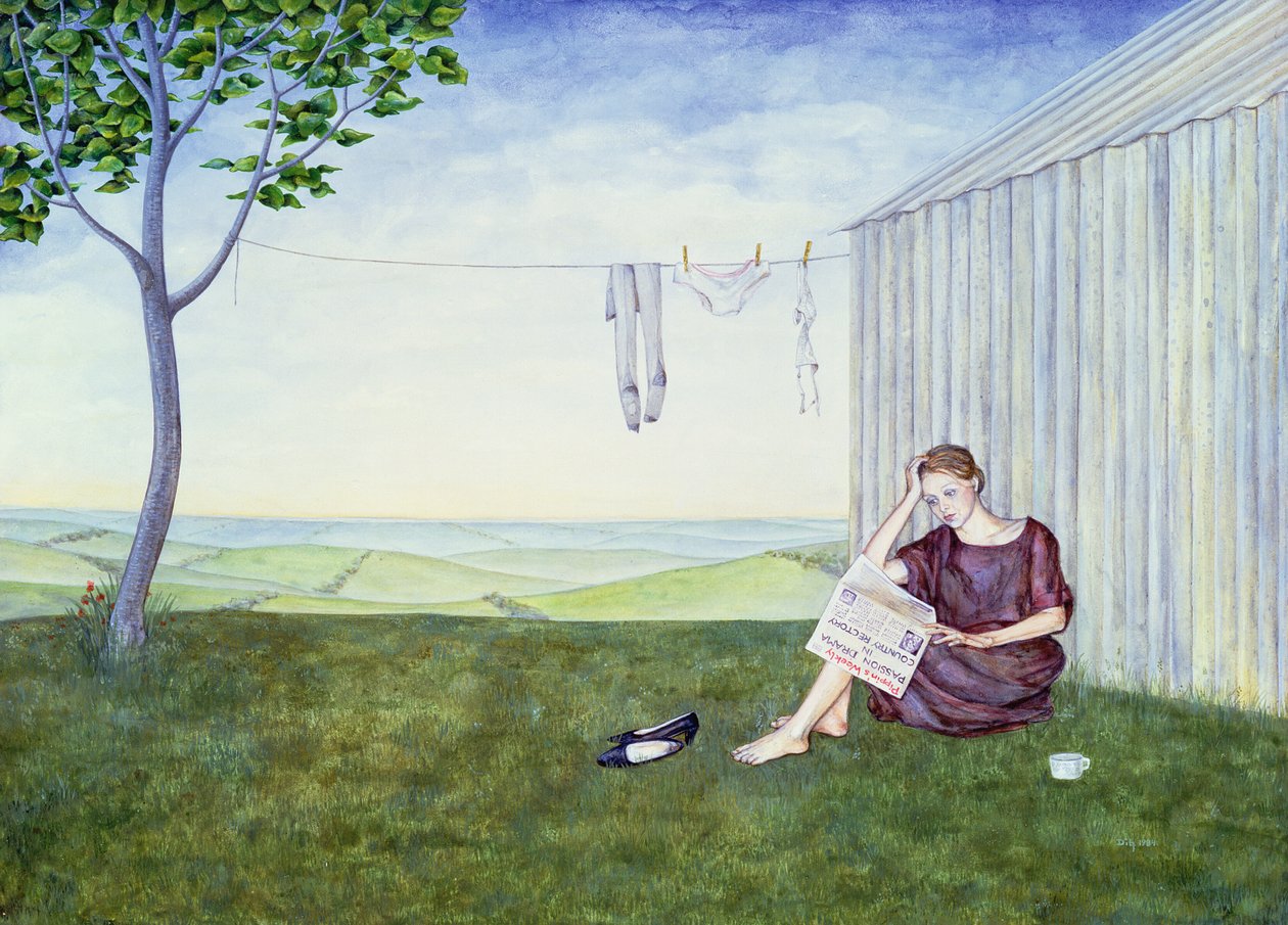 Girl in the Garden by Ditz: Highest-quality art reproduction