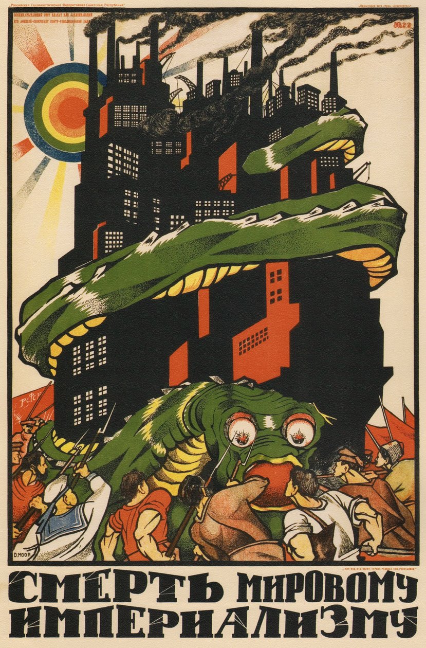 For the death of world imperialism Poster, 1920 by Dmitriy Stakhievich Moor