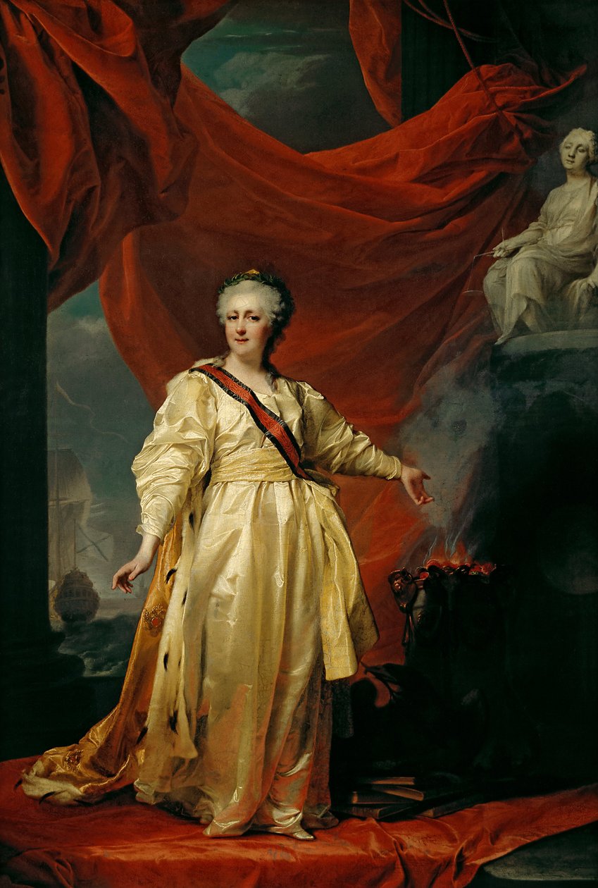 Portrait of Catherine II the Legislator in the Temple Devoted to the Goddess of Justice by Dmitry Levitzky