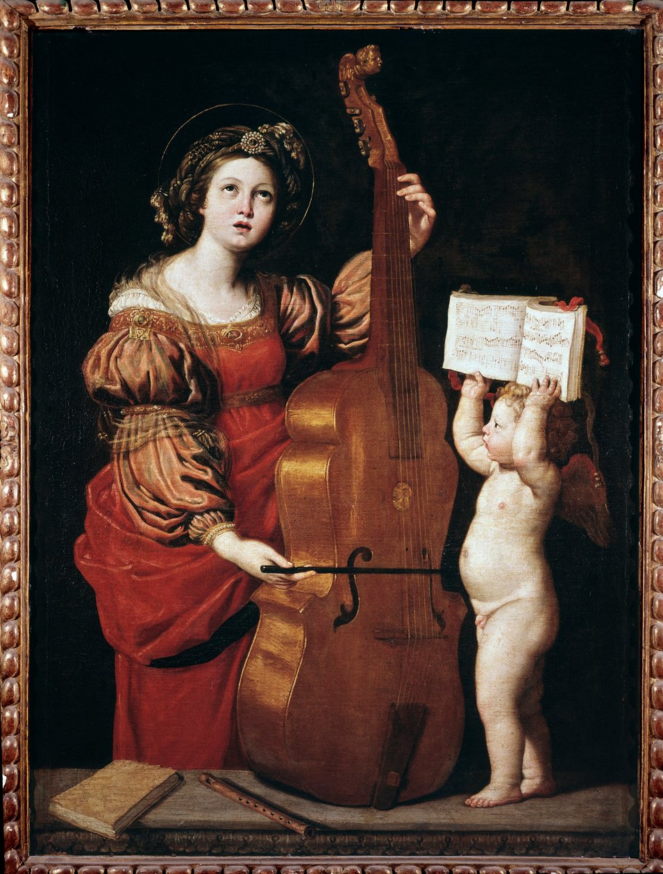 St Cecilia with an angel holding a score by Domenichino