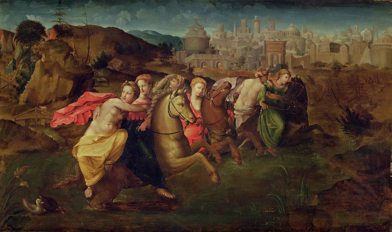Cloelia and the Virgins fleeing from the Field of Porsenna, c.1530-35 by Domenico di Pace Beccafumi  