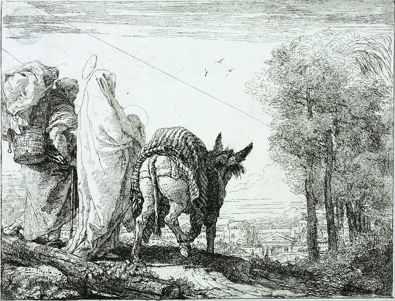 The Flight into Egypt by Domenico Tiepolo