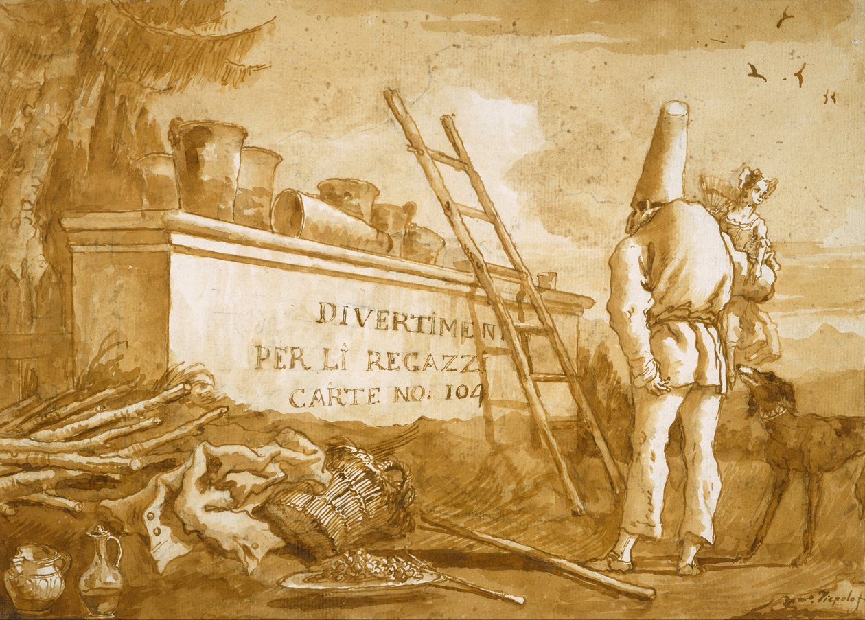 Title Page to the Punchinello Series by Domenico Tiepolo