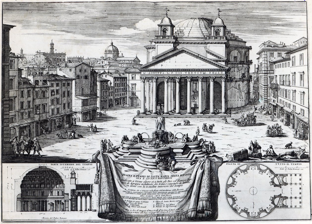 Piazza della Rotonda with a view of the Pantheon by Domenico de