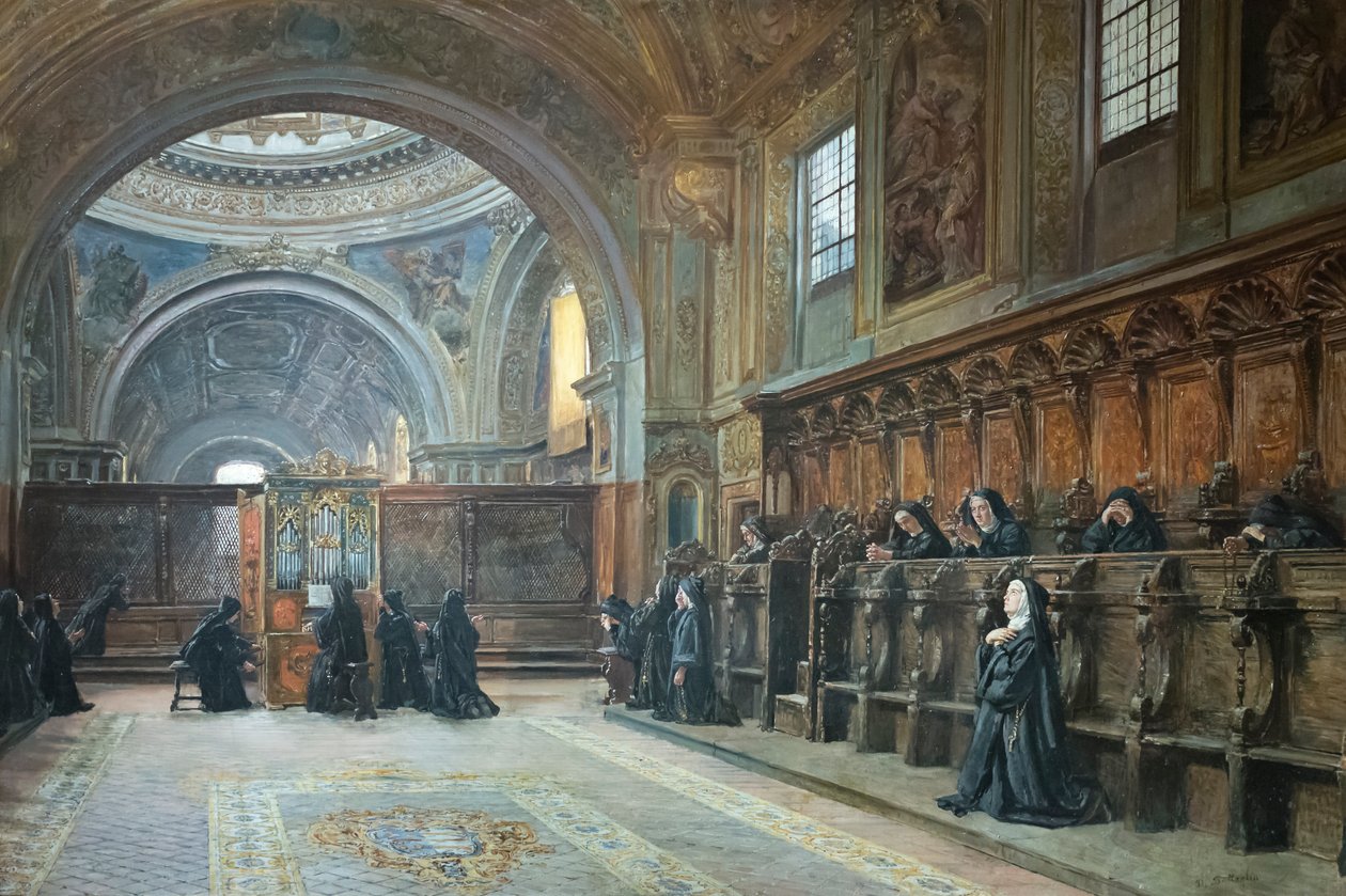 The Choir of the Church of Saint Mary Donnaregina Nuova by Domenico Battaglia