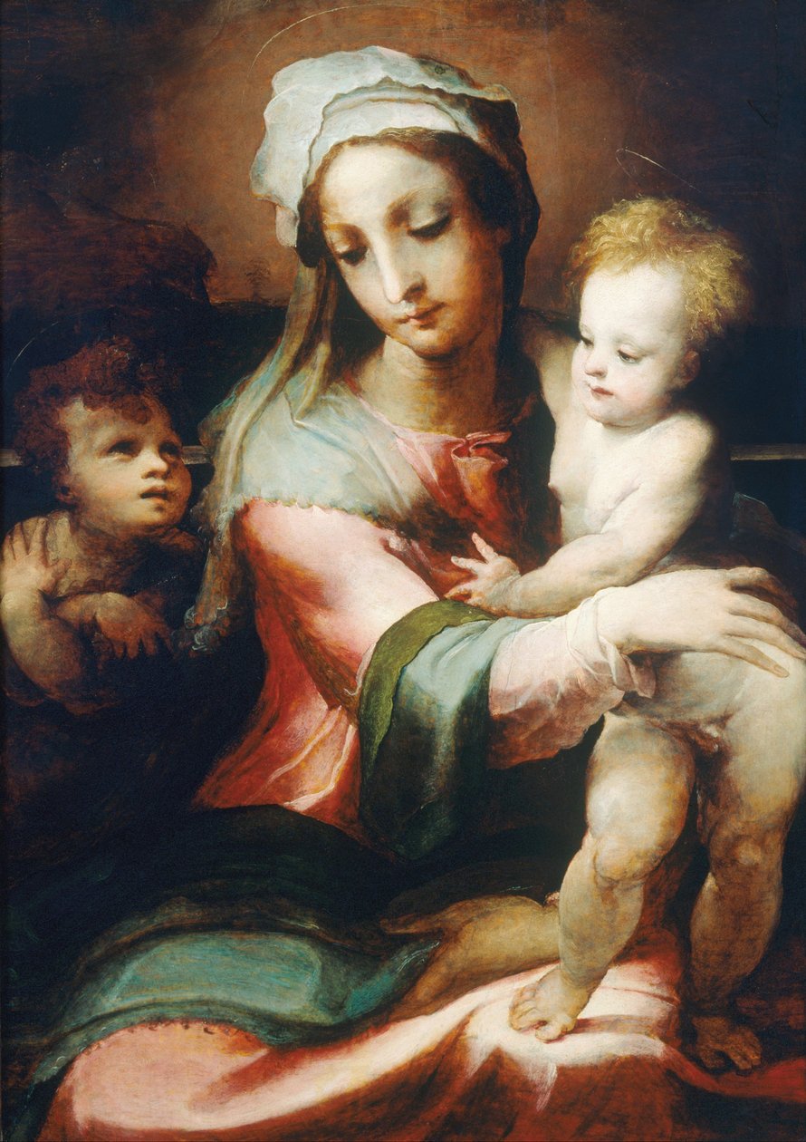 Madonna and Child with Infant John the Baptist, 1542 by Domenico di Pace Beccafumi  