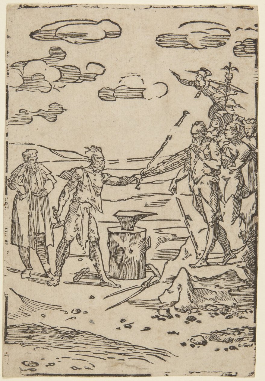 The Blacksmith, Number 5 from the Series The Practice of Alchemy by Domenico Beccafumi