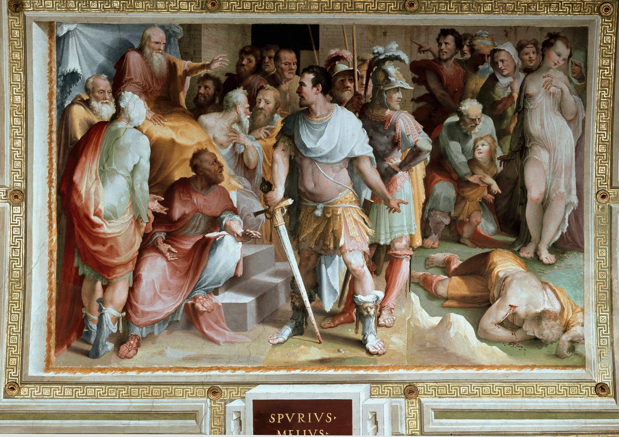 The Assassination of the Rich Roman Plebeian Spurius Maelius by Domenico Beccafumi