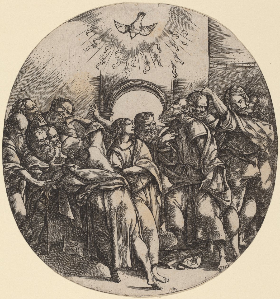 The Descent of the Holy Spirit by Domenico Campagnola