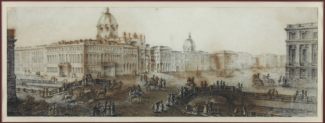 Nevsky Prospekt Near the Catherine Canal in Saint Petersburg by Domenico Felice Lamoni