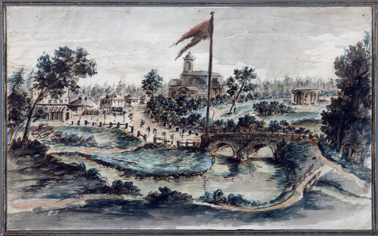 View of the Pavlovsk Park with the Hospital of St Mary Magdalene by Domenico Felice Lamoni
