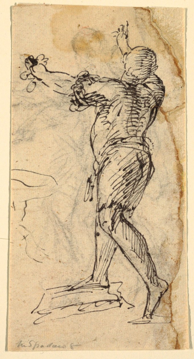 Standing Man with Raised Arms by Domenico Gargiulo, called Micco Spadaro
