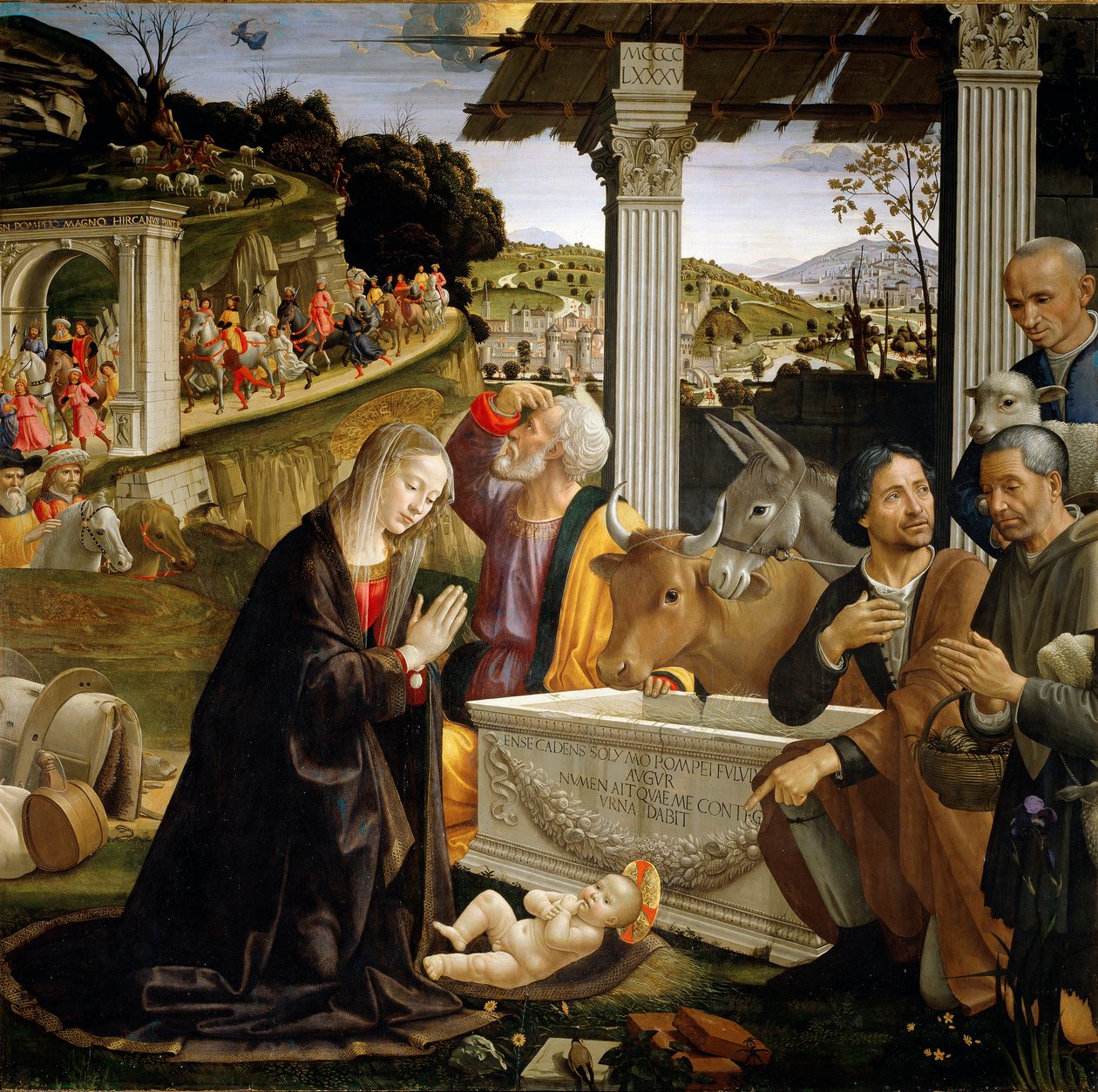 Adoration of the Shepherds (detail) by Domenico Ghirlandaio