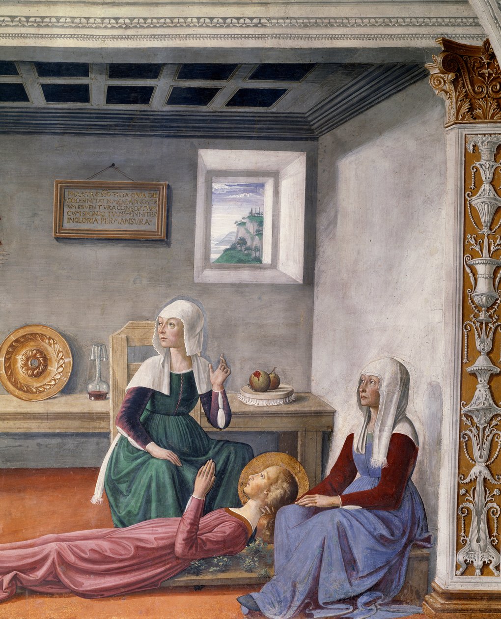 Announcement of Death to St. Fina by Saint Gregory the Great (detail) by Domenico Ghirlandaio