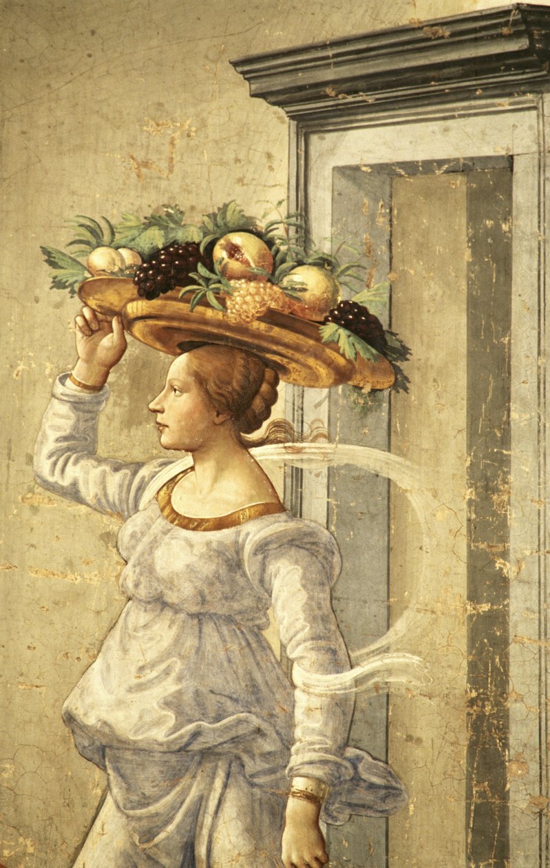 Woman carrying Fruit, from the Birth of St. John the Baptist by Domenico Ghirlandaio