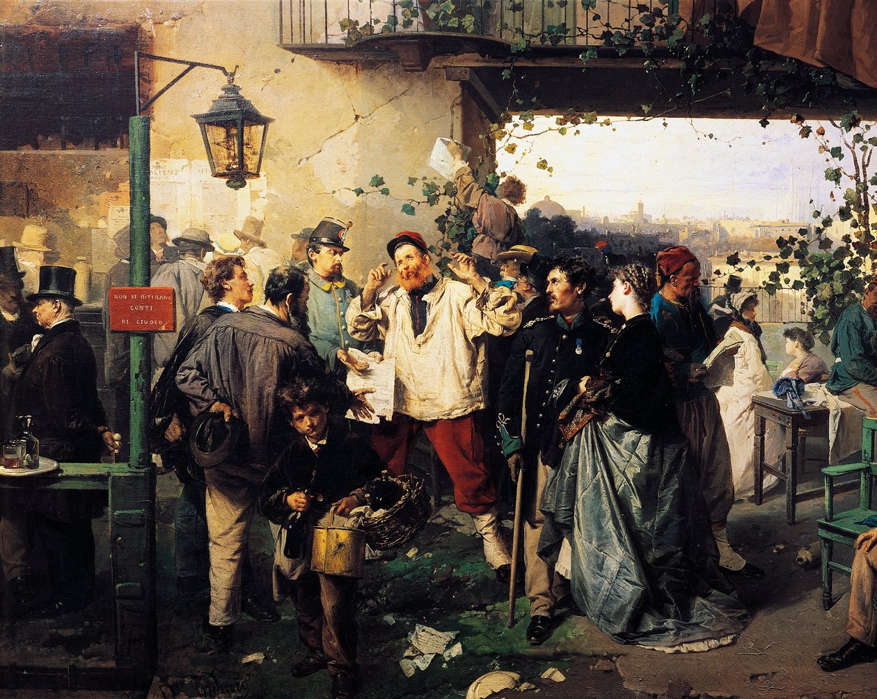 News of Peace of Villafranca (detail) by Domenico Induno