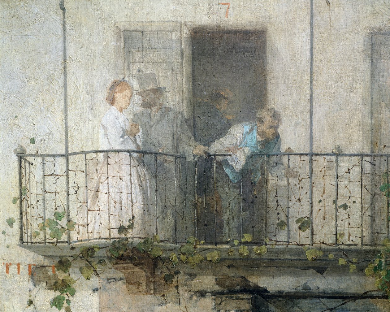 News of the Peace of Villafranca (detail) by Domenico Induno